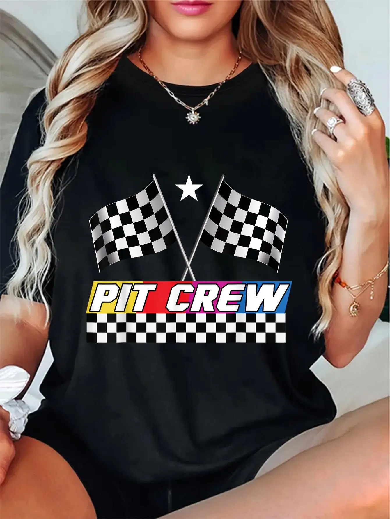 100% Cotton Unisex Pit Crew Racing Day for Stock Car Race Day Parties T-Shirt