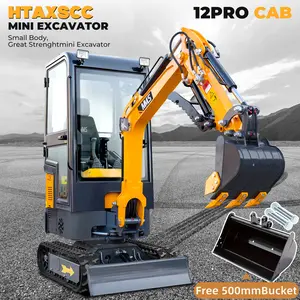 Self Pick Up, 1.2Ton Mini Mini Excavator With Bucket+Flat Bucket (500 Mm), Cab, Hydraulic Thumb. Features Tracked Movement B&S Engine, Ideal For Gardening, Estates, Or Small Excavation Tasks. Available In US Inventory