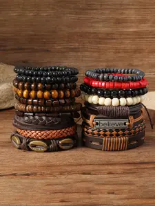 Men's Vintage Braided & Drawstring Bracelets, Fashionable Hand Jewelry for Party, Daily Clothing Decor, Trendy All-match & Exquisite Jewelry for Birthday Gift