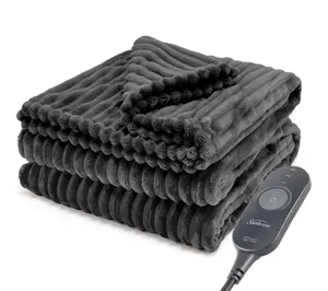 Sunbeam Textured Velvet Heated Throw