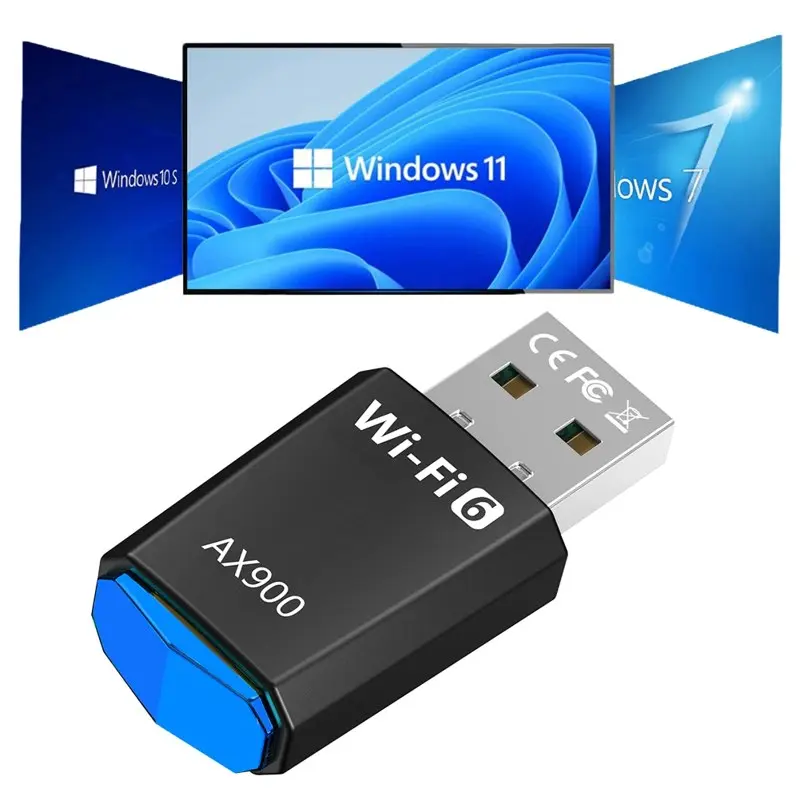 900Mbps Dual-Band USB WiFi Adapter - Driver-Free Wireless Dongle, 2.4G & 5GHz, Plug & Play, Windows 7/10/11 Compatible, PC Laptop Desktop, Usb Wifi Adapter For Desktop Pc, Dual Band Wifi
