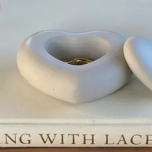 Heart Shaped Candle Holder & Jewelry Dish | Concrete & Stone Storage | Minimalist Home Decor | Valentine's Day Gift Ornaments