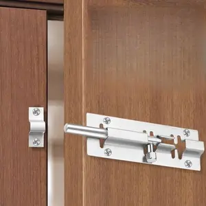 7-piece heavy-duty stainless steel barrel bolt lock set, with 1 bolt lock +6 mounting screws-smooth movable door lock, suitable for cabinets, closets, shacks, portals-commercial safety locks, Door Hardware