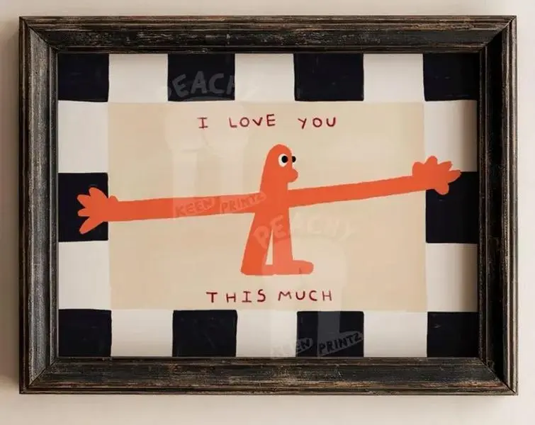 I Love You This Much Wall Art – Cute Quote Poster for Couples Gift & Home Decor