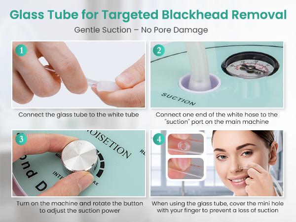 UNOISETION Diamond Microdermabrasion Machine- 3 in 1 Professional Facial Microdermabrasion Tool for Exfoliation & Blackhead Removal for Home Use Skin Care, Reduces Fine Lines, Boosts Serum Absorption