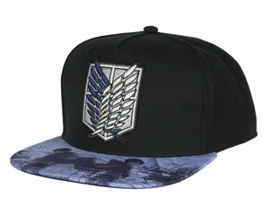 Attack on Titan Sublimated Brim Embroidered Regiment Shield Adjustable Snapback Hat Cap Adult OSFM