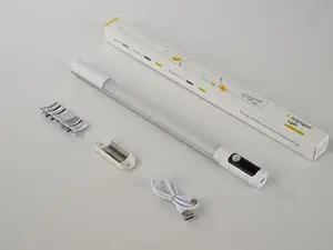 Magnetic Motion Sensor Light Bar, Digital Display Rechargeable LED Night Light, Wireless No Drill Under Cabinet Lamp, Dimmable Closet Light for Kitchen Wardrobe Stairs