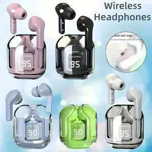 [Wireless 5.3 Headphones] Transparent Wireless Earbuds Wireless 5.3 Headphones With ENC Noise Canceling Earphones, HiFi Dual Stereo Microphone In-Ear Earbuds With Charging And LED Digital Display Sports Headset