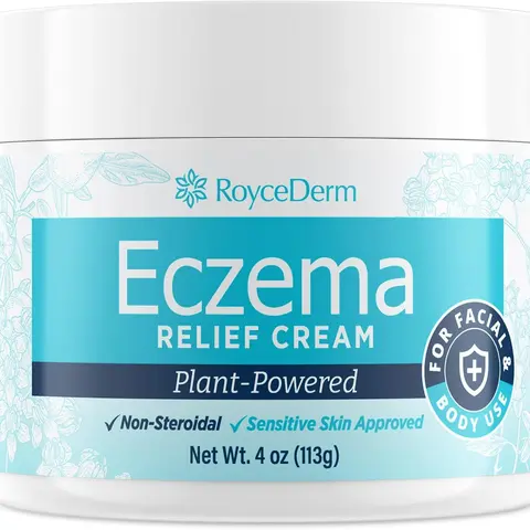 Roycederm Eczema & Psoriasis Treatment Cream with 1% Colloidal Oatmeal, Ceramides, Squalane + Shea - Skin-Friendly, Steroid-Free Healing Ointment for Dry Itchy Skin, Allergy Itch Support Body Lotion & Cream for Adults, Toddlers