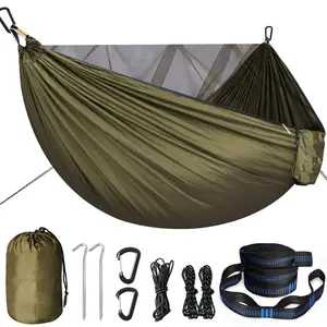 Mountain Ridge Mosquito Net Hammock, All-Season Anti-Mosquito Lightweight Outdoor Camping Hammock with Straps and D-Ring Hooks