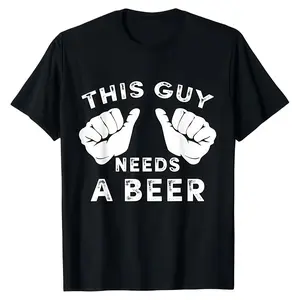 This Guy Needs A Beer - Funny Mens Drinking Gift T-Shirt Golf Gift For Men and Women Playful Design Ideal for Golf Outings and Casual Wear