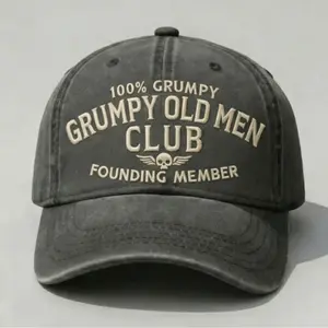 Grumpy Old Men Club Style Adjustable Cap for Men, Perfect Gift For Dad Low Profile Dad Hat Pigment Dyed