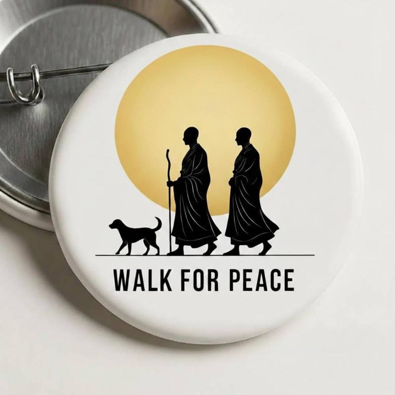 Monks Buddhist Walk For Peace Pin, Spiritual Mindfulness Pin, Meditation Zen Pin, Peace Walk Gift, Aesthetic Pin