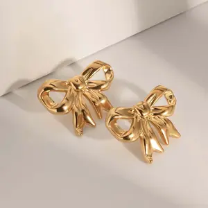 [Holiday gift Limited time event] New bow earrings Fresh design Fashion design earrings Simple style