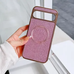 Magnetic Phone Case with Ring, Glitter Phone Protective Cover, Phone Accessories Compatible with Google Pixel 9 Pro XL, Casing