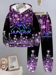 Adorable Girl Kpop Demon Hunters 3D Printed Hoodie Set, Comfortable Fashion Long Sleeve Pullover, Perfect for Spring Fall Winter Seasons