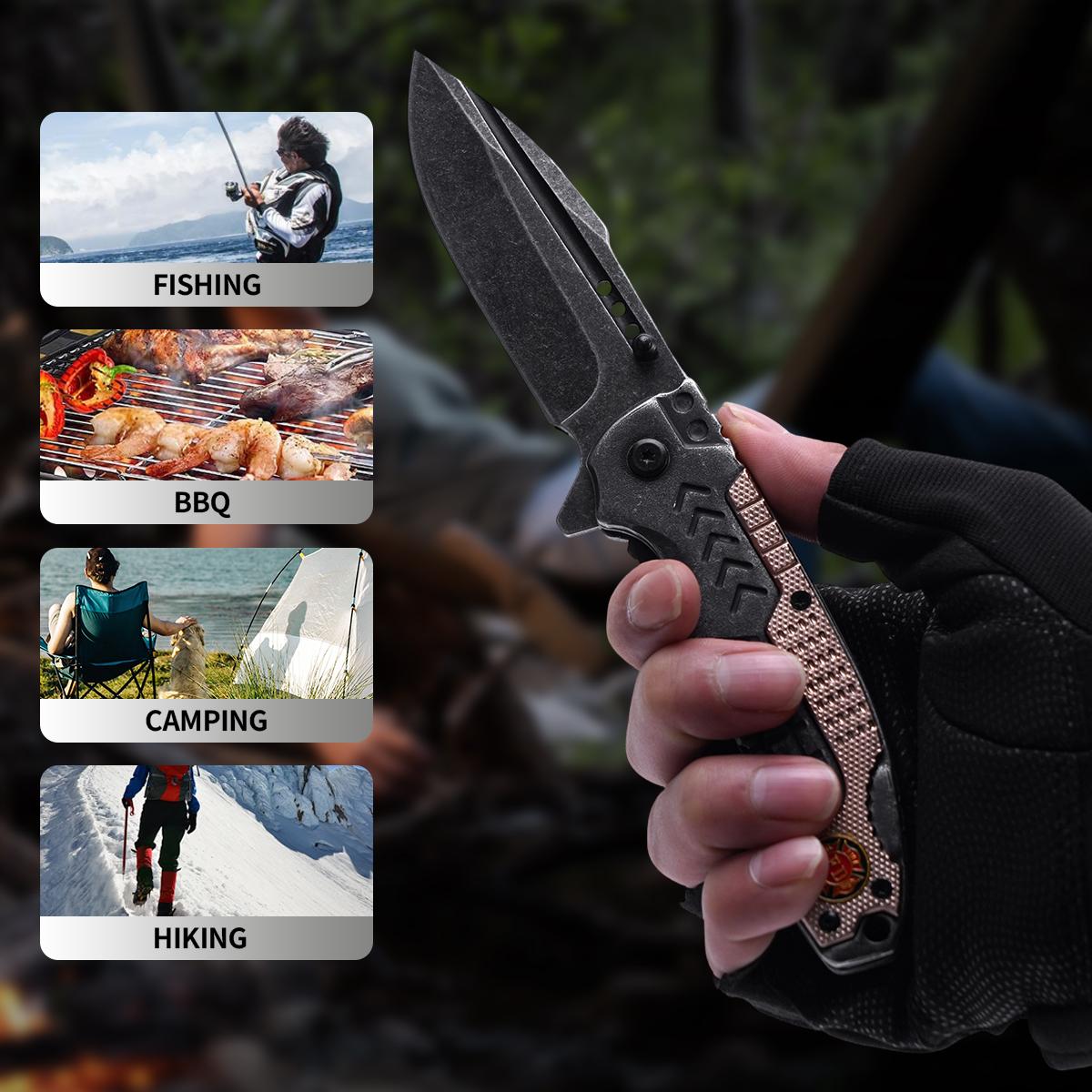 Heavy-Duty Rescue Style Folding Knife, EDC Gear for Outdoor Adventures & Everyday Carry