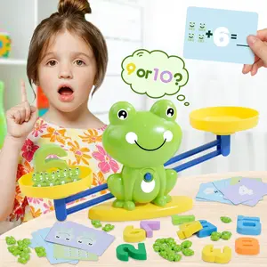 Interactive Frog Balance Math Toy, Table Math Games, Plastic Weight Stacking Game, Educational Learning Toy for Kids, Ideal Christmas Gift
