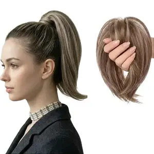 Messy Chignon Ivory Blonde Color Hair Extension, 8-Inch Synthetic Fiber Updo, Volume Scrunchie With elastic band | Zebaish Wigs And Extensions