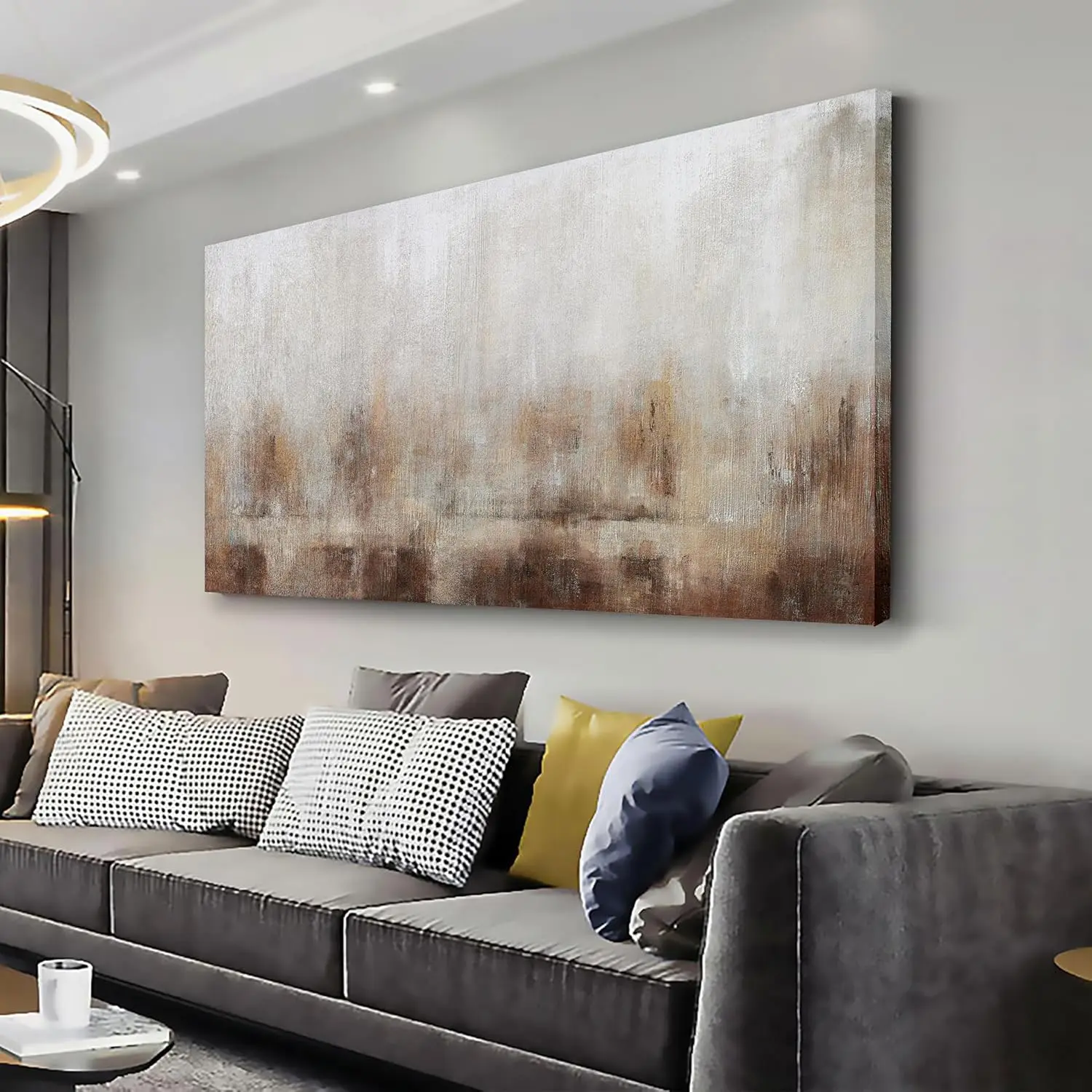 Abstract Wall Art Home Decor Wall Brown Canvas Print Wall Art Framed Modern Abstract Artwork for Living Room Bedroom Dining Room Home Office Decor 36"x24‘"