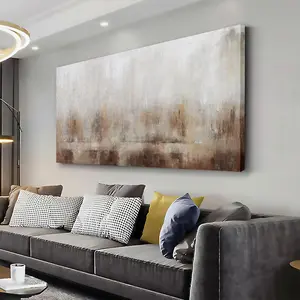 Abstract Wall Art Home Decor Wall Brown Canvas Print Wall Art Framed Modern Abstract Artwork for Living Room Bedroom Dining Room Home Office Decor 32"x16"