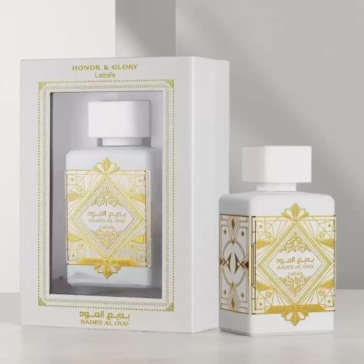 Lattafa Bade'e Al Oud Honor & Glory Eau de Parfum Spray 3.4 Ounce – Perfumes Arabia Arabian Scent Aromatic Woody Fragrance