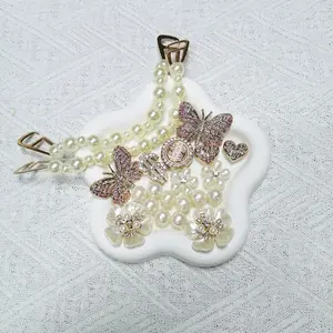 USOQ 20pcs Women'S Rhinestone Decorration,Bling Shoe Charms,Footwear  Butterfly Flower Shoe Charms For Women Fashion DIY Accessories 12mm Buckle Soft PVC Hard Resin Shoe Decoration For Halloween Christmas Party Daily Wear Creative Gift