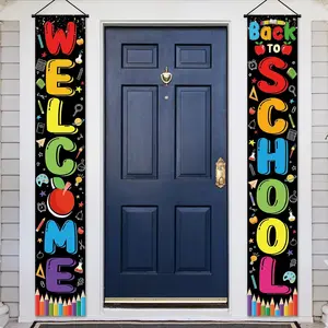 Welcome Back to School Porch Banners, First Day of School Classroom Door Decor, Colorful Hanging Signs, Festival Decorations