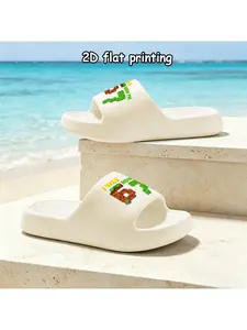 1 pair, 67 designs, 2D cartoon print, slip-on slippers, home slippers, indoor slippers, an ideal gift for birthdays, holidays, and other occasions. These casual slip-on slippers feature 2D flat colorful cartoon prints, with a total of 67 designs