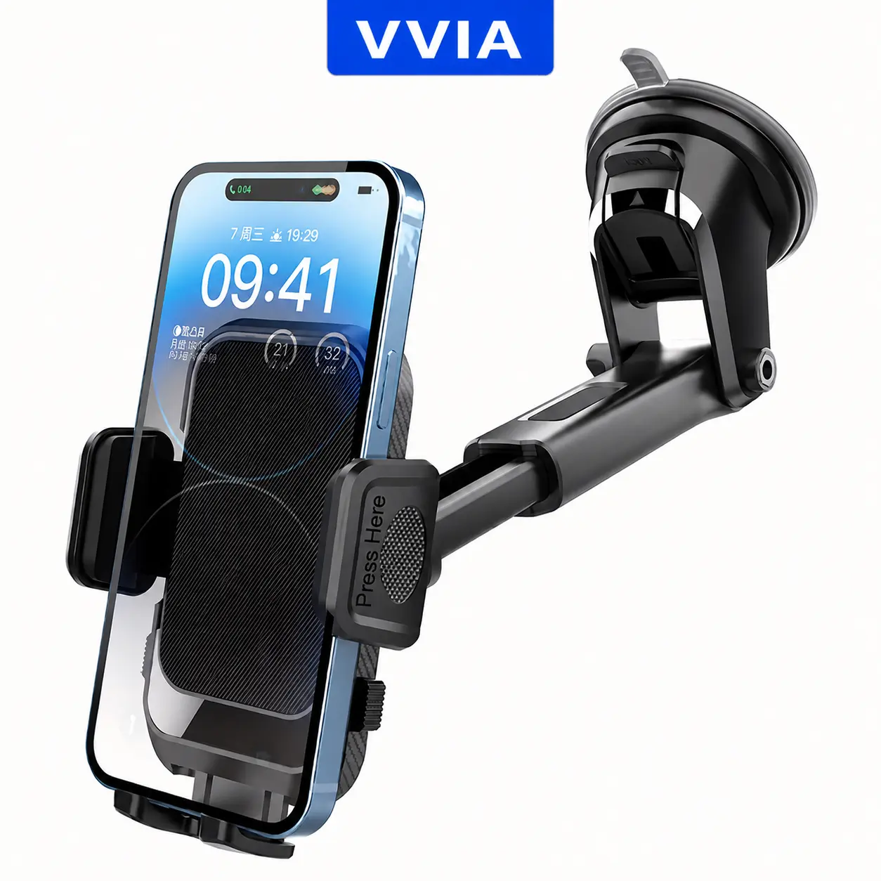 Universal Car Suction Cup Phone Holder Mount with Rotatable Design - Waterproof and Sticky Gel Pad for Secure Hold - Durable ABS Material and Easy Installation