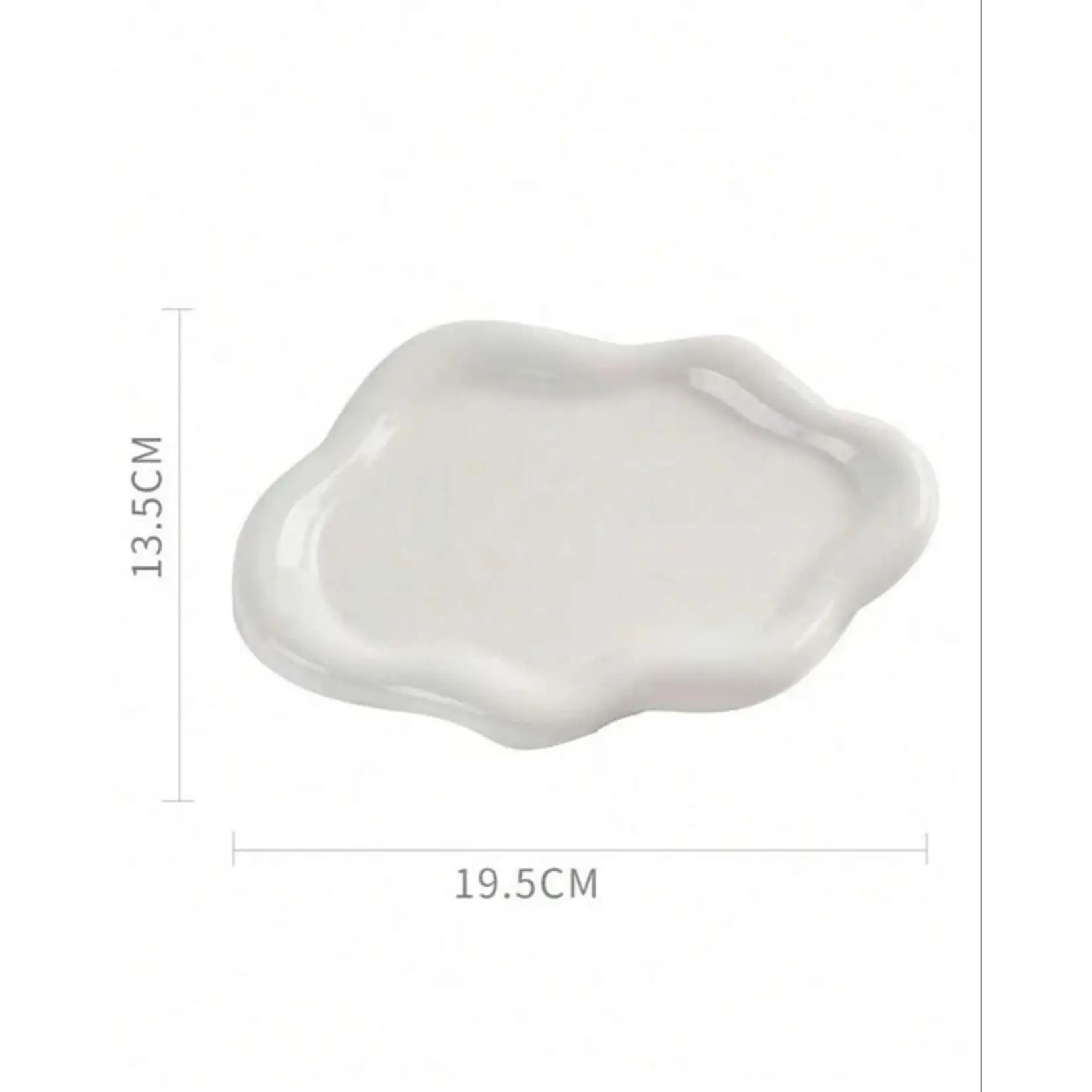 White Cloud-Shaped Tray 19.5CM x 13.5CM for Decorative, Storage organizer. Everyday Use