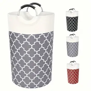 Large Foldable Laundry Basket, Durable Fabric Storage Bin with Sturdy Handle, Space-Saving Design, Ideal for Dorms and Home