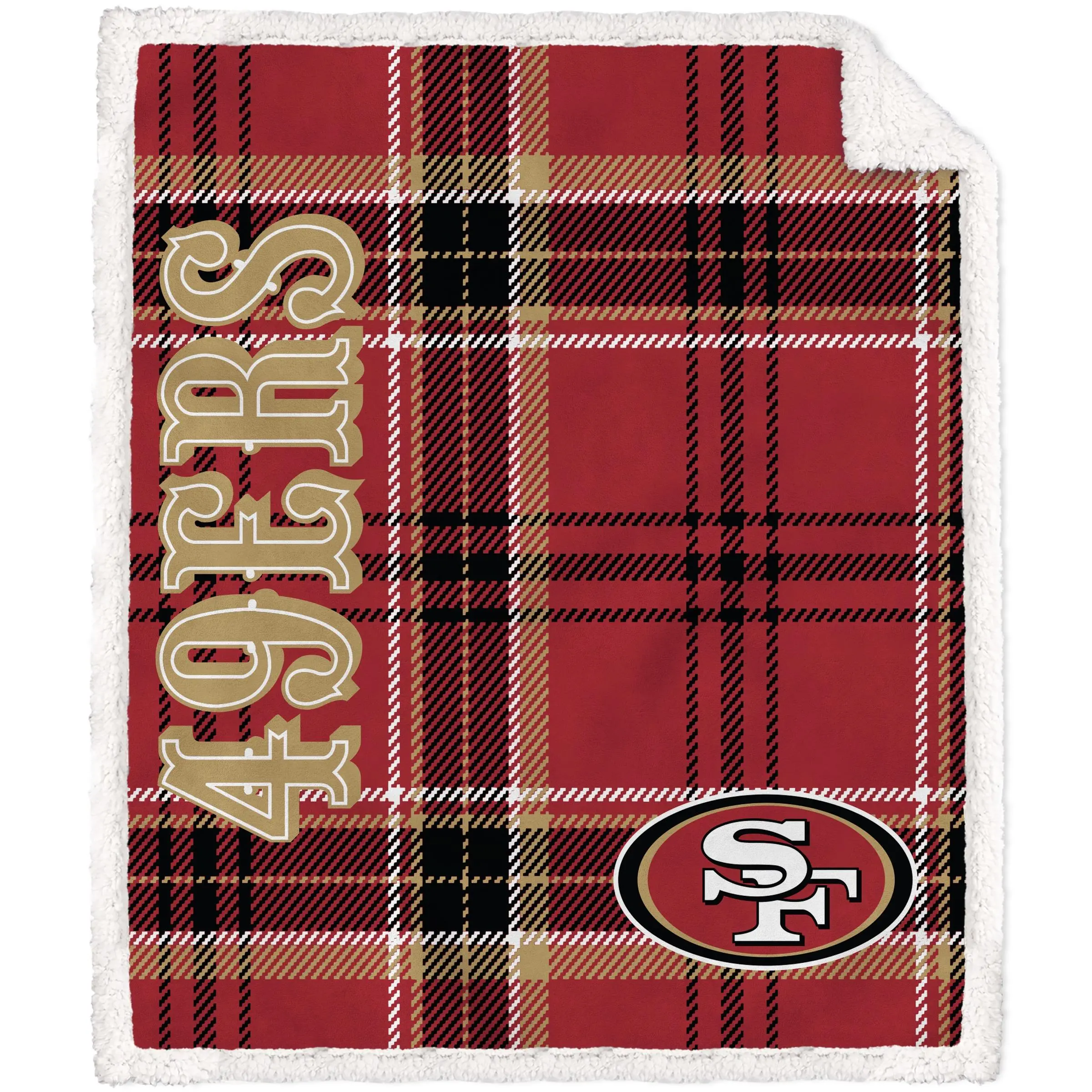 NFL Playmaker Plaid 50x60 Ultra Cozy Sherpa Throw
