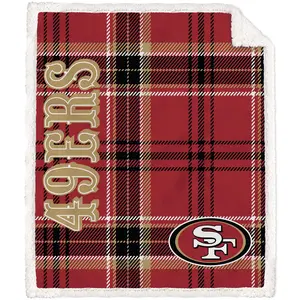 NFL Playmaker Plaid 50x60 Ultra Cozy Sherpa Throw