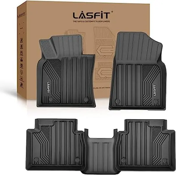 LASFIT Floor Mats Fit for 2018-2023 Toyota Camry, FWD Only (Not Fit for Hybrid or AWD), All Weather Custom Fit Car Floor Liners 1st & 2nd Row, Black Truck Accessories Car Accessory
