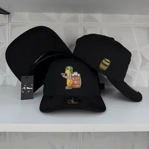 El chavo SnapBack hat-black suede visor