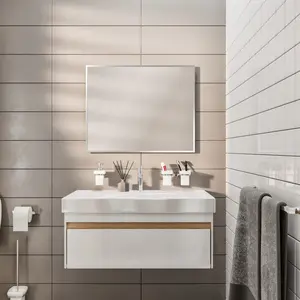 Eviva Sax 24" x 30" Rectangular Chrome Metal Framed Mirror