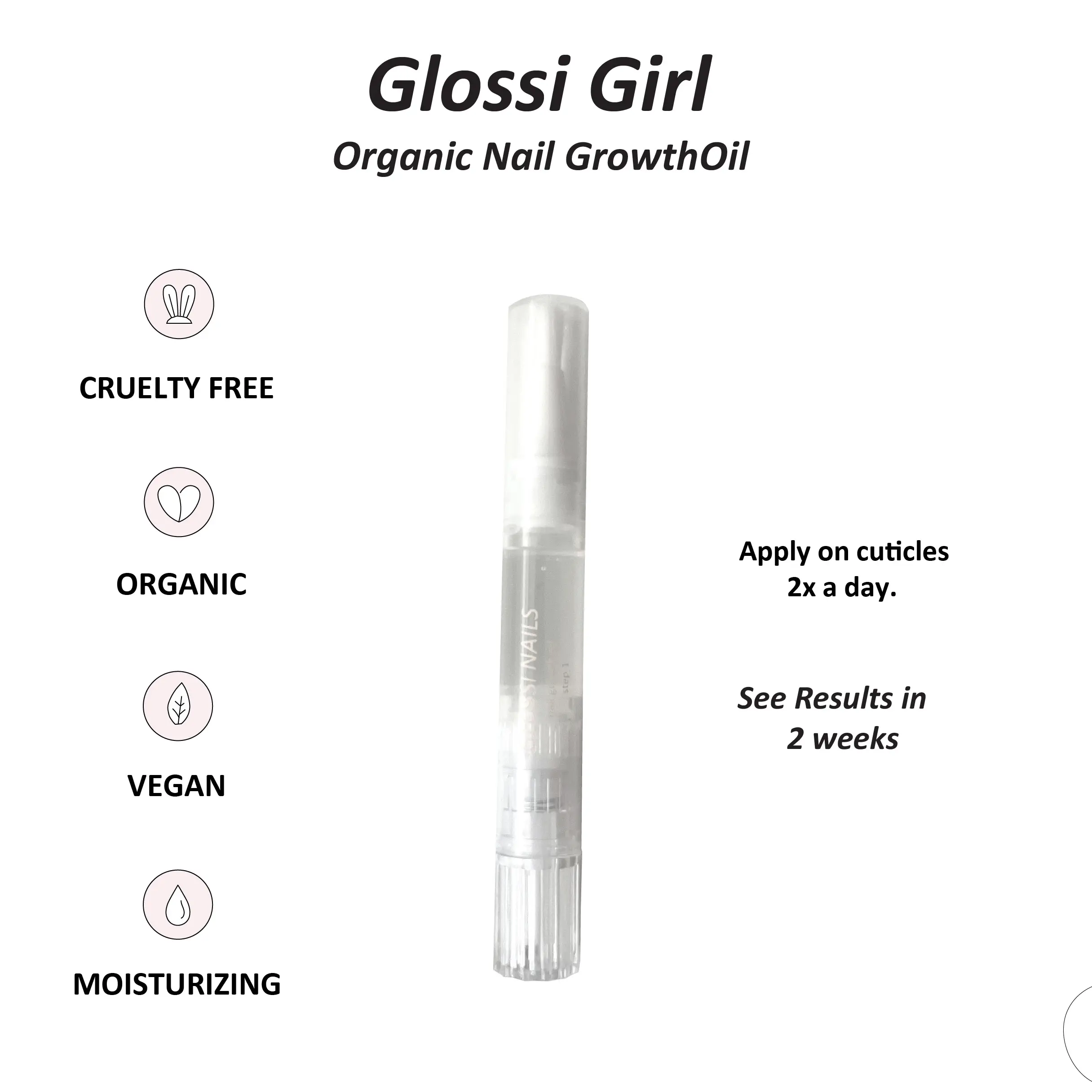 Organic Nail Growth Oil - Strengthen Brighten & Moisturize with Coconut Jojoba & Argan Oils for Natural Nail Care