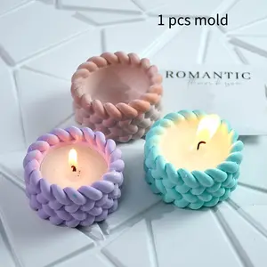 Silicone DIY Candle Mold, Handmade Silicone 1 Count Hemp Rope Candlestick Making Molds, Creative Candle Soap Making Supplies for Home Decor