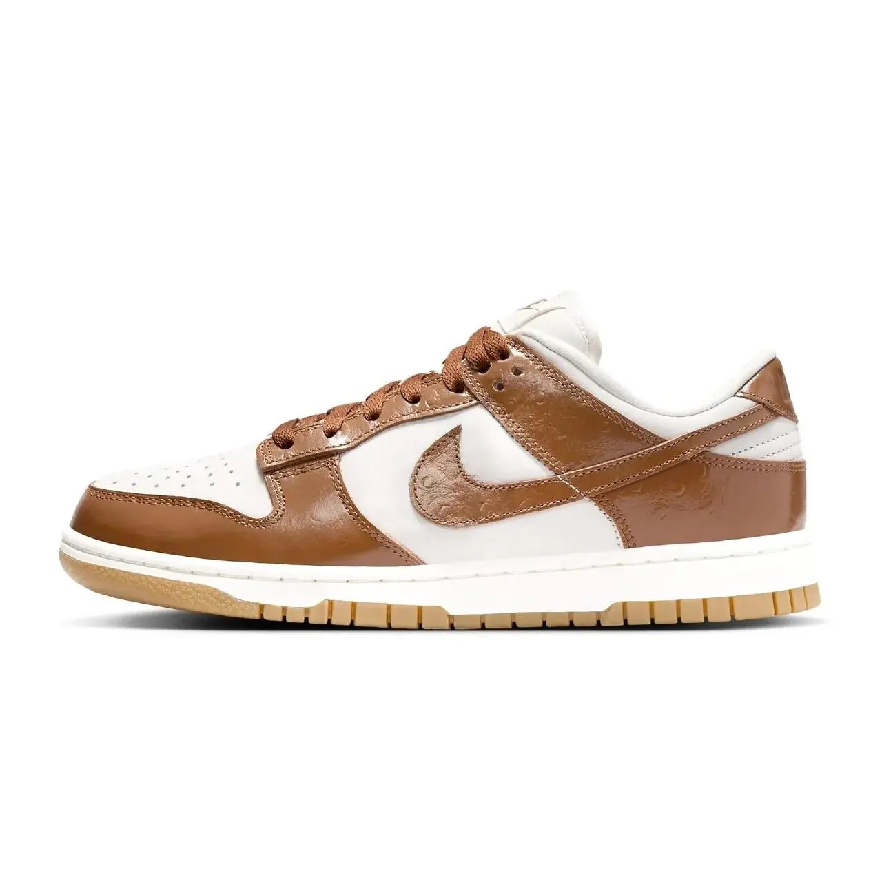 Women's Nike Dunk Low LX "Brown Ostrich" Phantm/Ale Brwn-Sl (FJ2260 001)