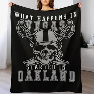 Soft Funny Throw Blanket What Happens In Vegas Started In Oakland Football Raider T-Shirt Kid'S Blanket Luxury Brand Blanket