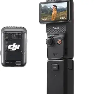 DJI Osmo Pocket 3 Creator Combo, 1'' CMOS, 4K Resolution/120fps Vlog Camera, 3-Axis Stabilization, Face/Object Tracking, Mic Included for Clear Sound, Digital Camera for YouTube