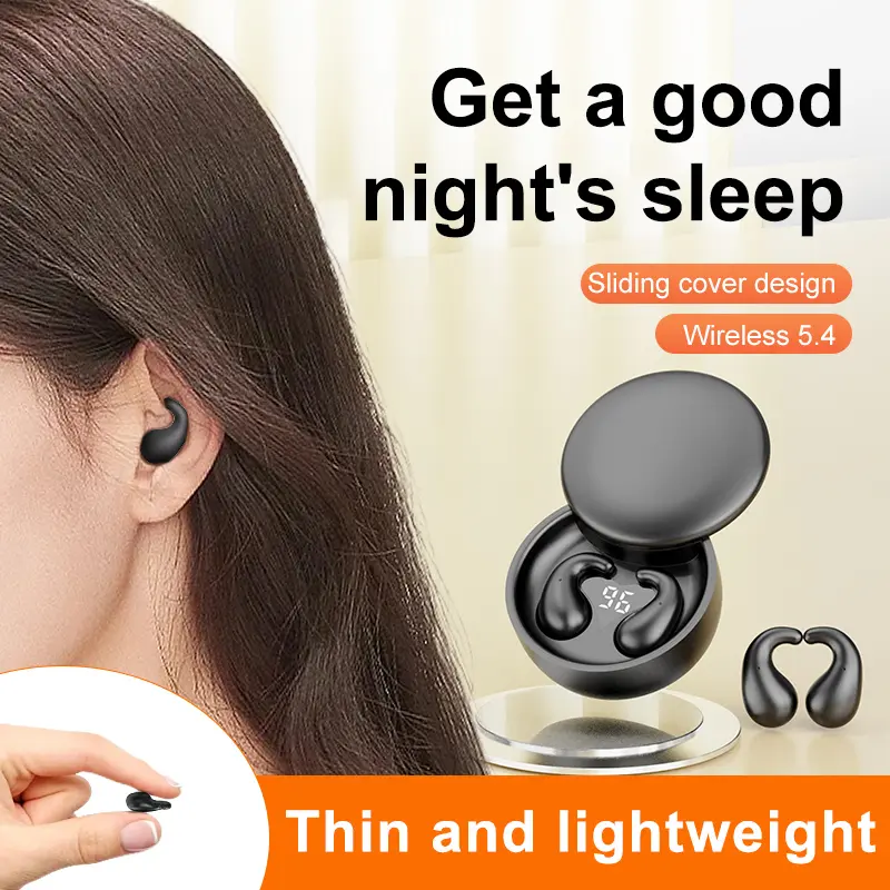 Ultra-light Invisible Sleep Earbuds, Bluetooth 5.4, Ultra-thin design with zero pressure,Noise-Canceling Earphones,HiFi Stereo Music,Physical Sound Insulation,not painful for Side Sleepers,SK26 Sleep Upgrade Model, 25-hour battery life!