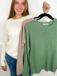 On the Move Knit Long Sleeve Avery Mae Sweater Top - 4 colors!