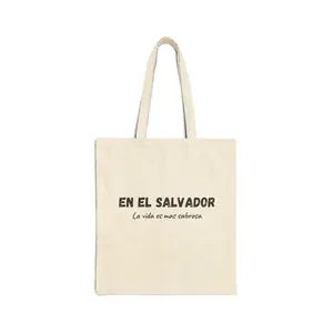 En El Salvador Tote Bag - Eco-friendly Cotton Canvas Bag, Grocery Shopping Bag, Travel Tote, Market Bag, Gift for Travelers