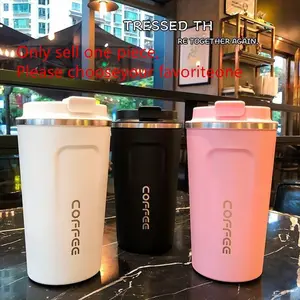 Stainless Steel Insulated Cup Dual-Layer Vacuum Lid Coffee Mug Smart Temperature Display High Aesthetic Couple Car Water Bottle