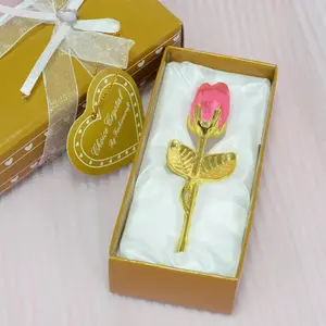 Mini Crystal Glass Rose Flower Ornament - Elegant Artificial Decorative Rose for Bedroom, Home Decor, Romantic Gift for Women, Valentine’s Day Indoor Recreation Accessory summerwins