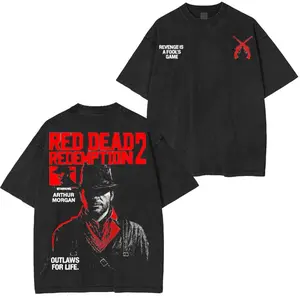 Red Dead Redemption II Unisex Washed T-Shirt, Men & Women, Fan, Suitable for All Seasons, Gaming Tee