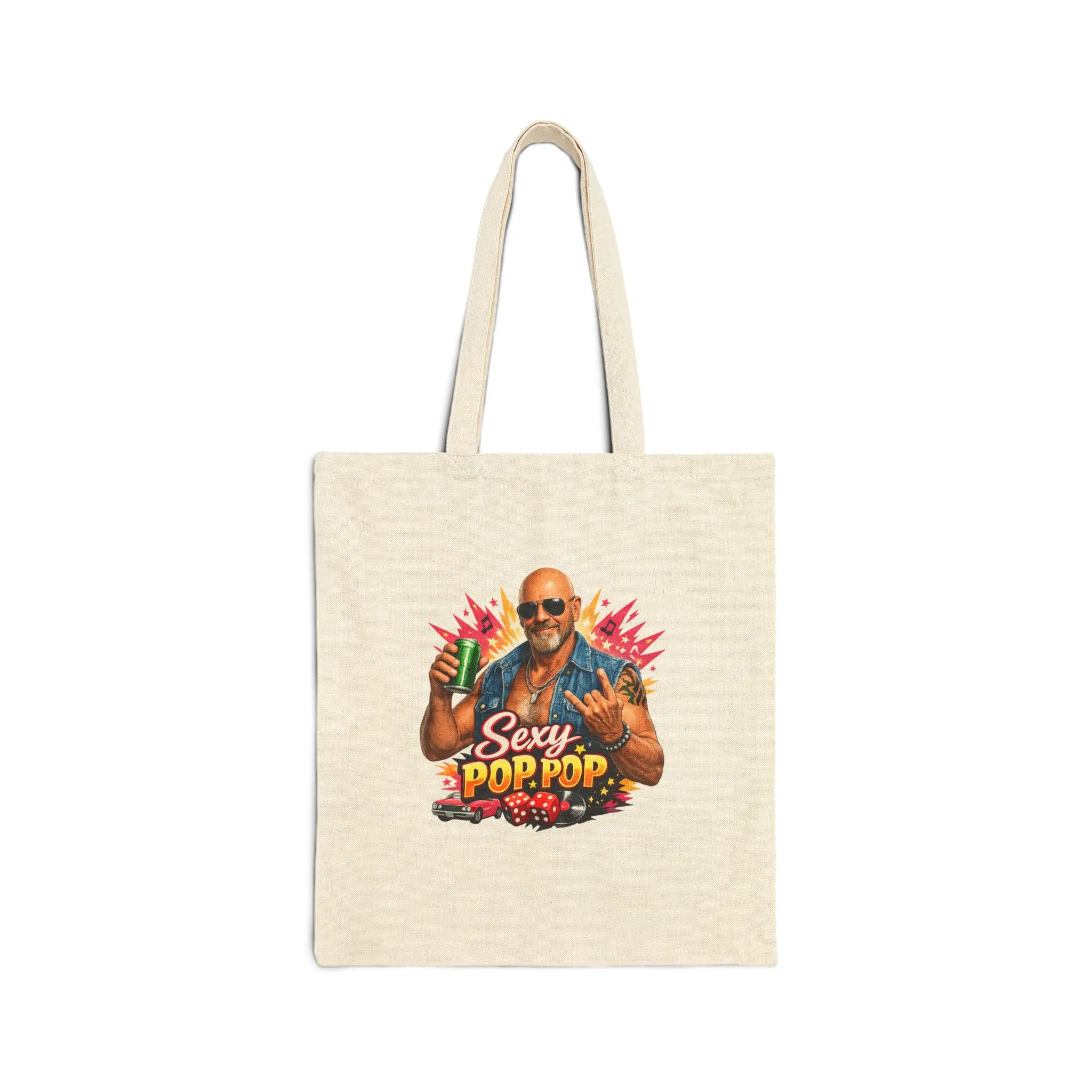Sexy Pop Pop tote bag | Retro bartender illustration, drink graphic