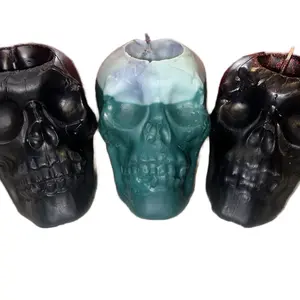 Fragrant skull candles in a variety of colors. Offering 3 scents coffee shop, boyfriend, and lavender lemonade. Decor Freshener Scented Perfume Aroma Decoration Ornaments black candle mom gift small business viral wax candle